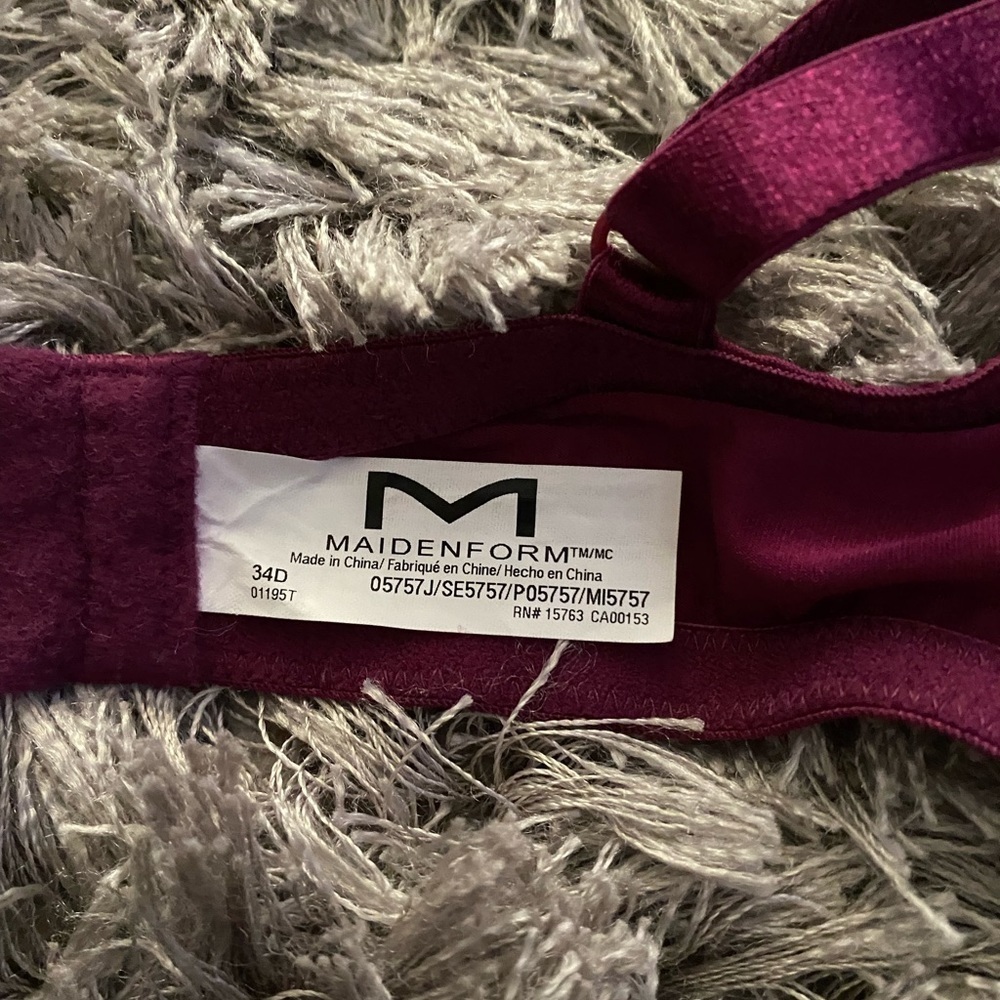 Maiden-form size 34D bra floral burgundy - Picture 8 of 9